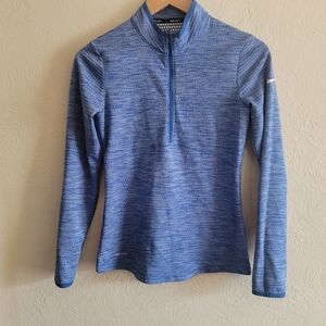 Nike Golf, Dri Fit Quarter Zip Pullover Shirt, Marled Blue, Size XS‎